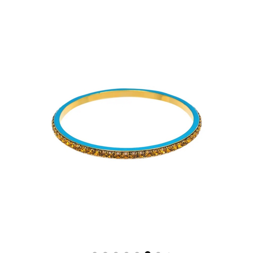Blue and Gold Bangle Bracelet - Picture 7 of 7
